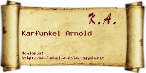 Karfunkel Arnold névjegykártya